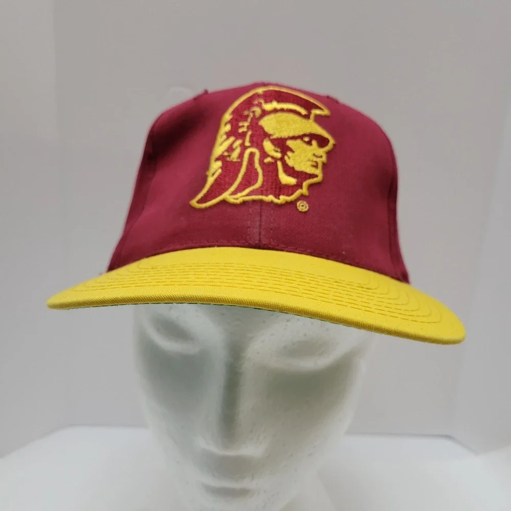 VTG USC Trojans Snapback Hat Sports Specialties Cardinal‎ And Gold Licensed Cap
